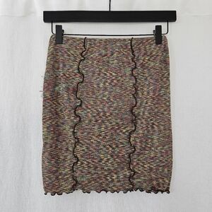 SO Mini Skirt with Lettuce Trim in Brown Heather Women’s Size S